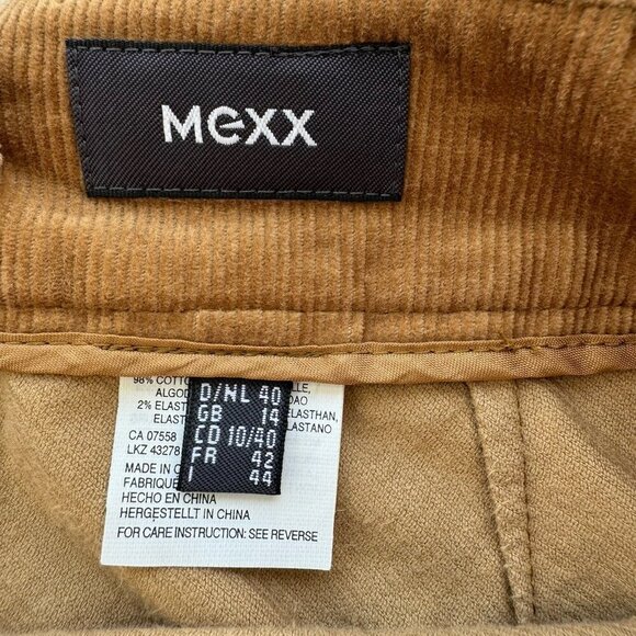 Mexx Women Corduroy Camel Tan Knee Length Skirt Size 10 - Picture 12 of 13